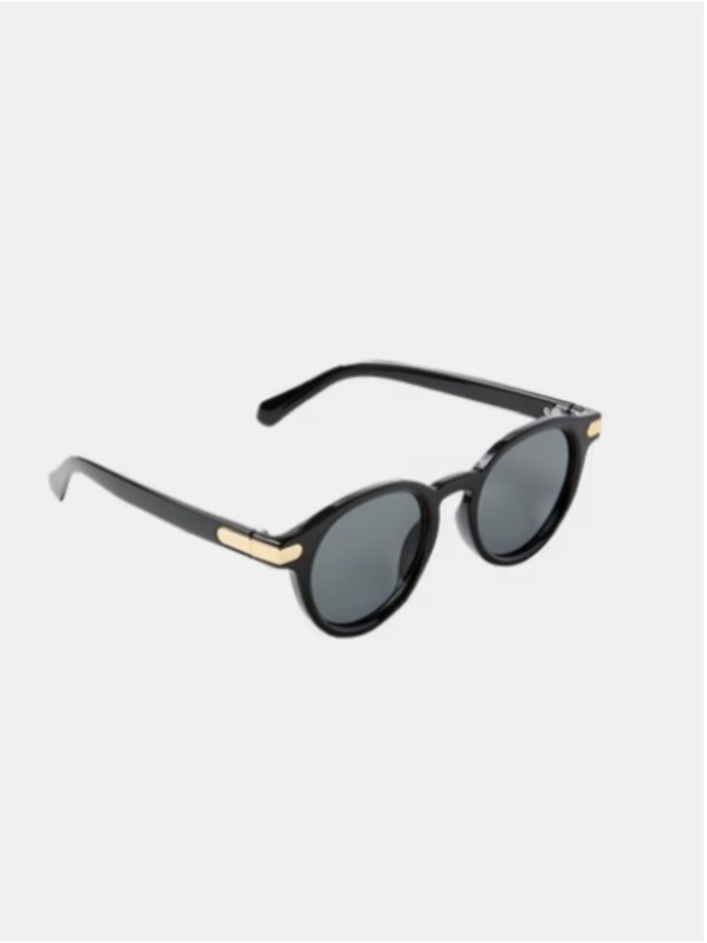 LOFT Black Round Sunglasses with Gold Detail